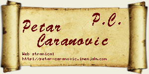 Petar Caranović vizit kartica
